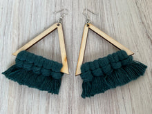 Load image into Gallery viewer, Macramé Triangle Fringe Earrings