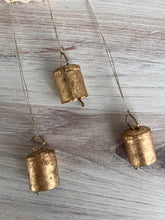 Load image into Gallery viewer, White and Gold Macrame Bell Wreath