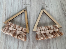 Load image into Gallery viewer, Macramé Triangle Fringe Earrings