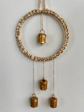Load image into Gallery viewer, White and Gold Macrame Bell Wreath
