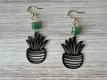 Load image into Gallery viewer, Green Aventurine Plant Earrings
