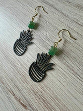 Load image into Gallery viewer, Green Aventurine Plant Earrings
