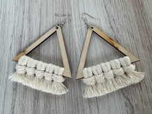 Load image into Gallery viewer, Macramé Triangle Fringe Earrings

