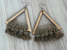 Load image into Gallery viewer, Macramé Triangle Fringe Earrings
