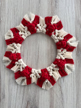 Load image into Gallery viewer, Candy cane Snowflake Mandala Macrame Wall Hanging
