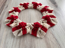 Load image into Gallery viewer, Candy cane Snowflake Mandala Macrame Wall Hanging
