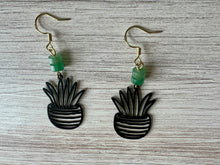 Load image into Gallery viewer, Green Aventurine Plant Earrings
