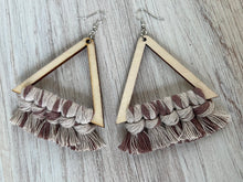 Load image into Gallery viewer, Macramé Triangle Fringe Earrings
