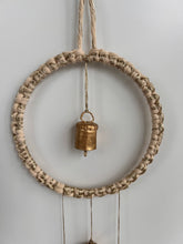 Load image into Gallery viewer, White and Gold Macrame Bell Wreath
