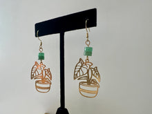 Load image into Gallery viewer, Green Aventurine Alocasia Earrings
