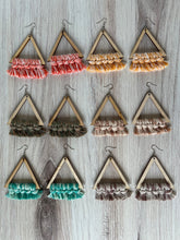 Load image into Gallery viewer, Macramé Triangle Fringe Earrings
