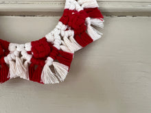 Load image into Gallery viewer, Candy cane Snowflake Mandala Macrame Wall Hanging
