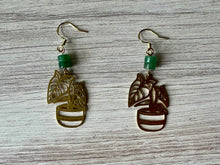 Load image into Gallery viewer, Green Aventurine Alocasia Earrings
