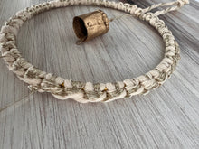 Load image into Gallery viewer, White and Gold Macrame Bell Wreath
