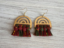 Load image into Gallery viewer, Macramé Christmas Holiday Earrings
