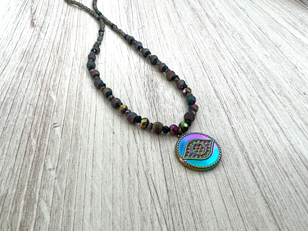 Rainbow Cosmic Eye Necklace